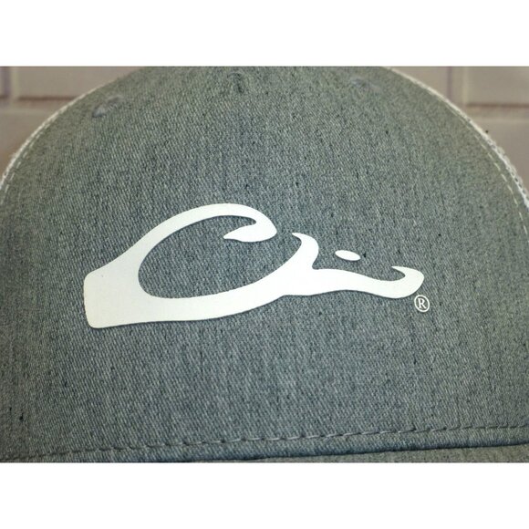 Drake Waterfowl Gray & White Trucker Hat With Mesh Back Adjustable Snapback - Picture 2 of 9